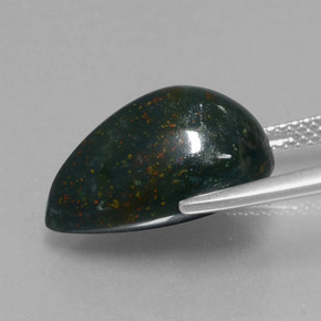 9.48캐럿 천연 더럽혀진 녹색 혈석, 배 모양, 불투명체