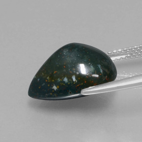 7.99캐럿 천연 더럽혀진 녹색 혈석, 배 모양, 불투명체