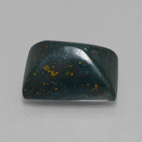 9.66캐럿 천연 점박이 그린 블러드스톤, 바게트, 14.7×10.1 mm, 불투명체