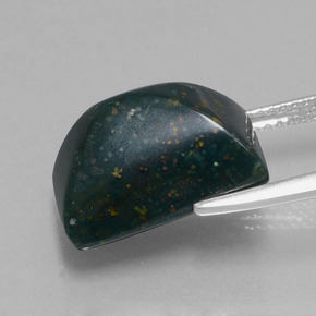 9.66캐럿 천연 점박이 그린 블러드스톤, 바게트, 14.7×10.1 mm, 불투명체