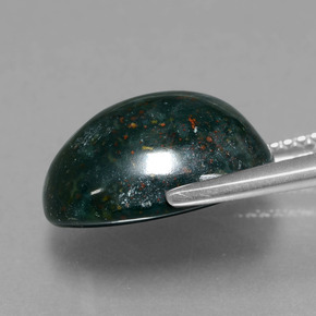 7.75캐럿 천연 점박이 그린 블러드스톤, 타원형 컷, 14×10.8 mm, 불투명체