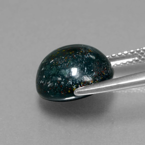 4.95캐럿 천연 점박이 그린 블러드스톤, 라운드 컷, 불투명체