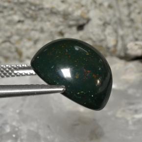 11.27캐럿 천연 여러 가지 빛깔의 녹색 블러드스톤, 라운드 컷, 13.78 mm, 불투명체