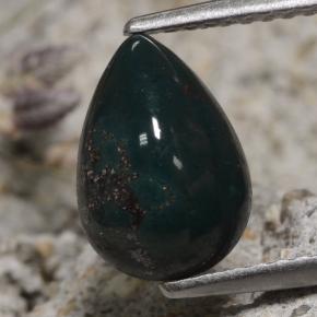 1.79캐럿 천연 그린 블러드스톤, 배 모양, 10×7 mm, 불투명체