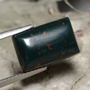 5.62캐럿 천연 그린 블러드스톤, 바게트, 13.1×8.4 mm, 불투명체