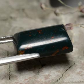 5.62캐럿 천연 그린 블러드스톤, 바게트, 13.1×8.4 mm, 불투명체