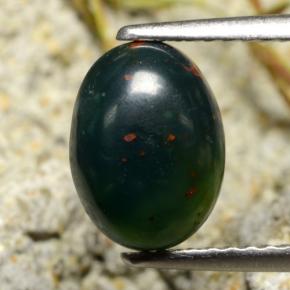 1.80캐럿 천연 점박이 그린 블러드스톤, 타원형 컷, 9.3×7 mm, 불투명체