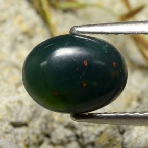 1.80캐럿 천연 점박이 그린 블러드스톤, 타원형 컷, 9.3×7 mm, 불투명체