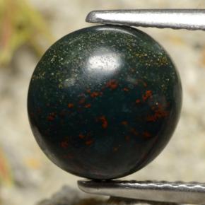 2.69캐럿 천연 점박이 그린 블러드스톤, 라운드 컷, 8.82 mm, 불투명체