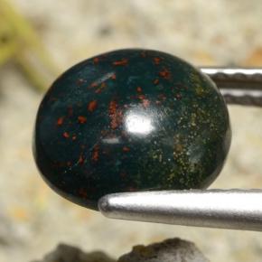 2.69캐럿 천연 점박이 그린 블러드스톤, 라운드 컷, 8.82 mm, 불투명체