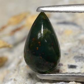 0.83캐럿 천연 그린 블러드스톤, 배 모양, 8.3×5 mm, 불투명체