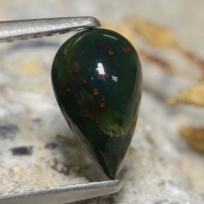 0.83캐럿 천연 그린 블러드스톤, 배 모양, 8.3×5 mm, 불투명체
