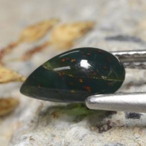 0.83캐럿 천연 그린 블러드스톤, 배 모양, 8.3×5 mm, 불투명체