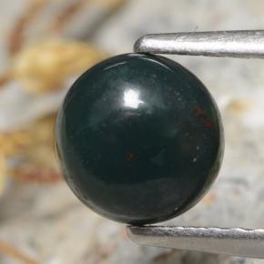 0.84캐럿 천연 그린 블러드스톤, 라운드 컷, 6.29 mm, 불투명체