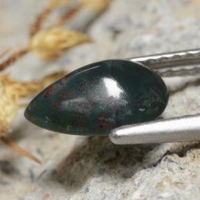 1.26캐럿 천연 그린 블러드스톤, 배 모양, 9.3×6.8 mm, 불투명체