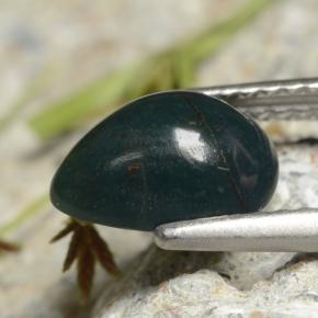 1.45캐럿 천연 그린 블러드스톤, 배 모양, 9×6.9 mm, 불투명체