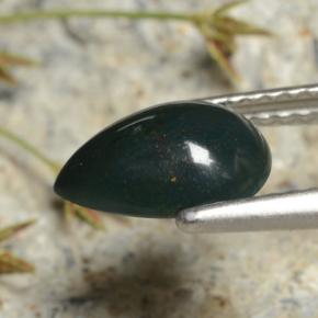 1.18캐럿 천연 녹색 혈석, 배 모양, 불투명체