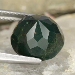 7.11캐럿 천연 점박이 그린 블러드스톤, 라운드 컷, 11.85 mm, 불투명체