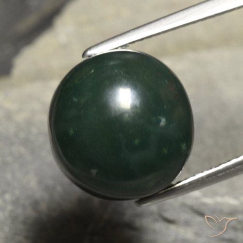 13.42ct 자연스러운 딥그린 혈석, 둥근, 불투명체