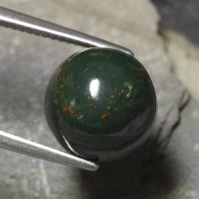 8.82캐럿 천연 딥 그린 블러드스톤, 라운드 컷, 11.95 mm, 불투명체