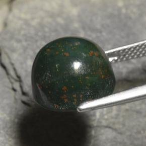 8.82캐럿 천연 딥 그린 블러드스톤, 라운드 컷, 11.95 mm, 불투명체