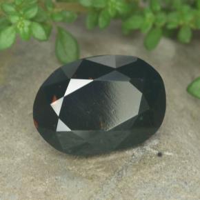 6.53캐럿 천연 딥 그린 블러드스톤, 타원형 컷, 14.2×10.2 mm, 불투명체