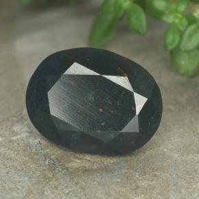 4.56캐럿 천연 점박이 그린 블러드스톤, 타원형 컷, 12×9.2 mm, 불투명체