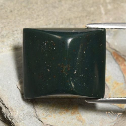 19.16ct 자연스러운 딥그린 혈석, 바게트, 불투명체