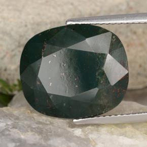 11.29캐럿 천연 점박이 그린 블러드스톤, 타원형 컷, 16×13.8 mm, 불투명체