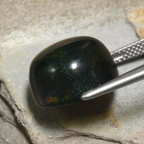 15.88캐럿 천연 다크 그린 블러드스톤, 라운드 컷, 14.63 mm, 불투명체
