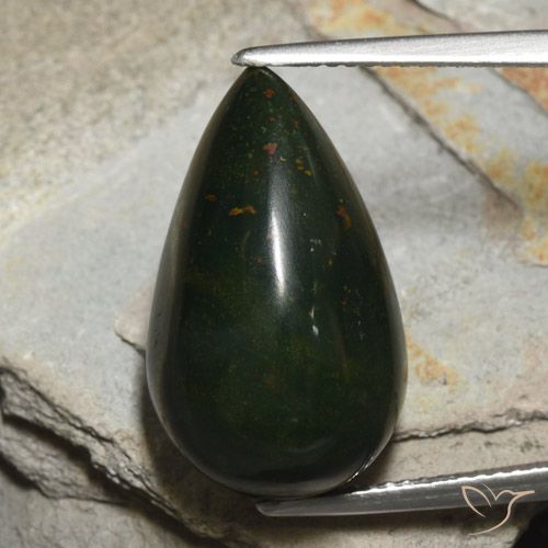 16.35ct 자연스러운 다색 혈석, 배 모양, 불투명체
