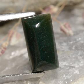 1.65캐럿 천연 점박이 그린 블러드스톤, 바게트, 10.2×5.3 mm, 불투명체