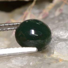 2.00캐럿 천연 점박이 그린 블러드스톤, 라운드 컷, 7.08 mm, 불투명체