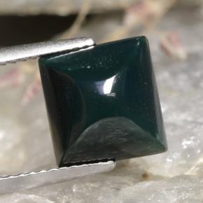 4.25캐럿 천연 점박이 그린 블러드스톤, 스퀘어, 9.7×9.2 mm, 불투명체