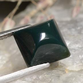 4.25캐럿 천연 점박이 그린 블러드스톤, 스퀘어, 9.7×9.2 mm, 불투명체