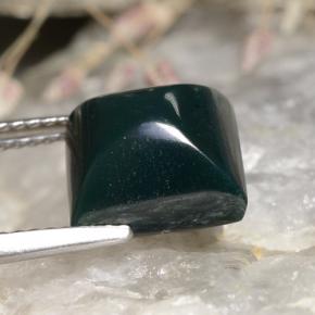 4.25캐럿 천연 점박이 그린 블러드스톤, 스퀘어, 9.7×9.2 mm, 불투명체