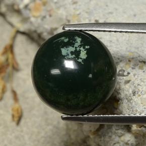 8.69캐럿 천연 점박이 그린 블러드스톤, 라운드 컷, 13.30 mm, 불투명체