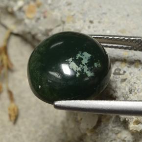 8.69캐럿 천연 점박이 그린 블러드스톤, 라운드 컷, 13.30 mm, 불투명체