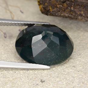 9.75캐럿 천연 여러 가지 빛깔의 녹색 혈석, 타원형 컷, 불투명체