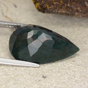 9.55캐럿 천연 포레스트 그린 혈석, 배 모양, 불투명체