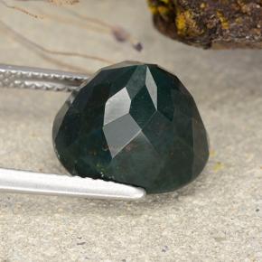 6.33캐럿 천연 점박이 그린 블러드스톤, 타원형 컷, 11.9×10.4 mm, 불투명체