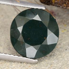 3.86캐럿 천연 점박이 그린 블러드스톤, 라운드 컷, 9.78 mm, 불투명체