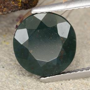 3.86캐럿 천연 점박이 그린 블러드스톤, 라운드 컷, 9.78 mm, 불투명체