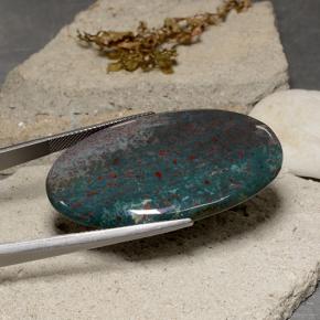 44.98캐럿 천연 다색 혈석, 타원형 컷, 불투명체