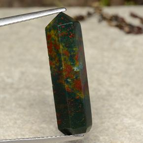 9.44캐럿 천연 멀티컬러 블러드스톤, 멋진 모양, 24.4×6.1 mm, 불투명체
