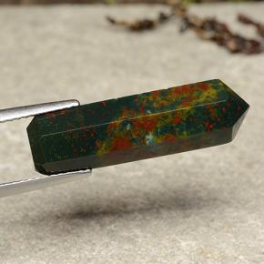 9.44캐럿 천연 멀티컬러 블러드스톤, 멋진 모양, 24.4×6.1 mm, 불투명체
