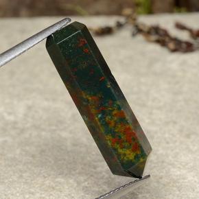 9.44캐럿 천연 멀티컬러 블러드스톤, 멋진 모양, 24.4×6.1 mm, 불투명체