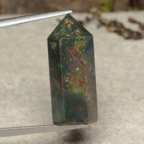 14.34캐럿 천연 멀티컬러 블러드스톤, 멋진 모양, 22.2×9.6 mm, 불투명체