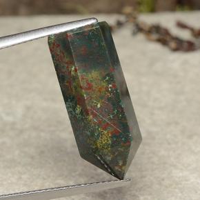 14.34캐럿 천연 멀티컬러 블러드스톤, 멋진 모양, 22.2×9.6 mm, 불투명체