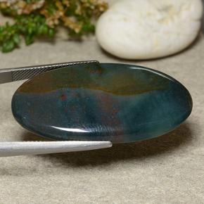 42.75캐럿 천연 다색 혈석, 타원형 컷, 불투명체